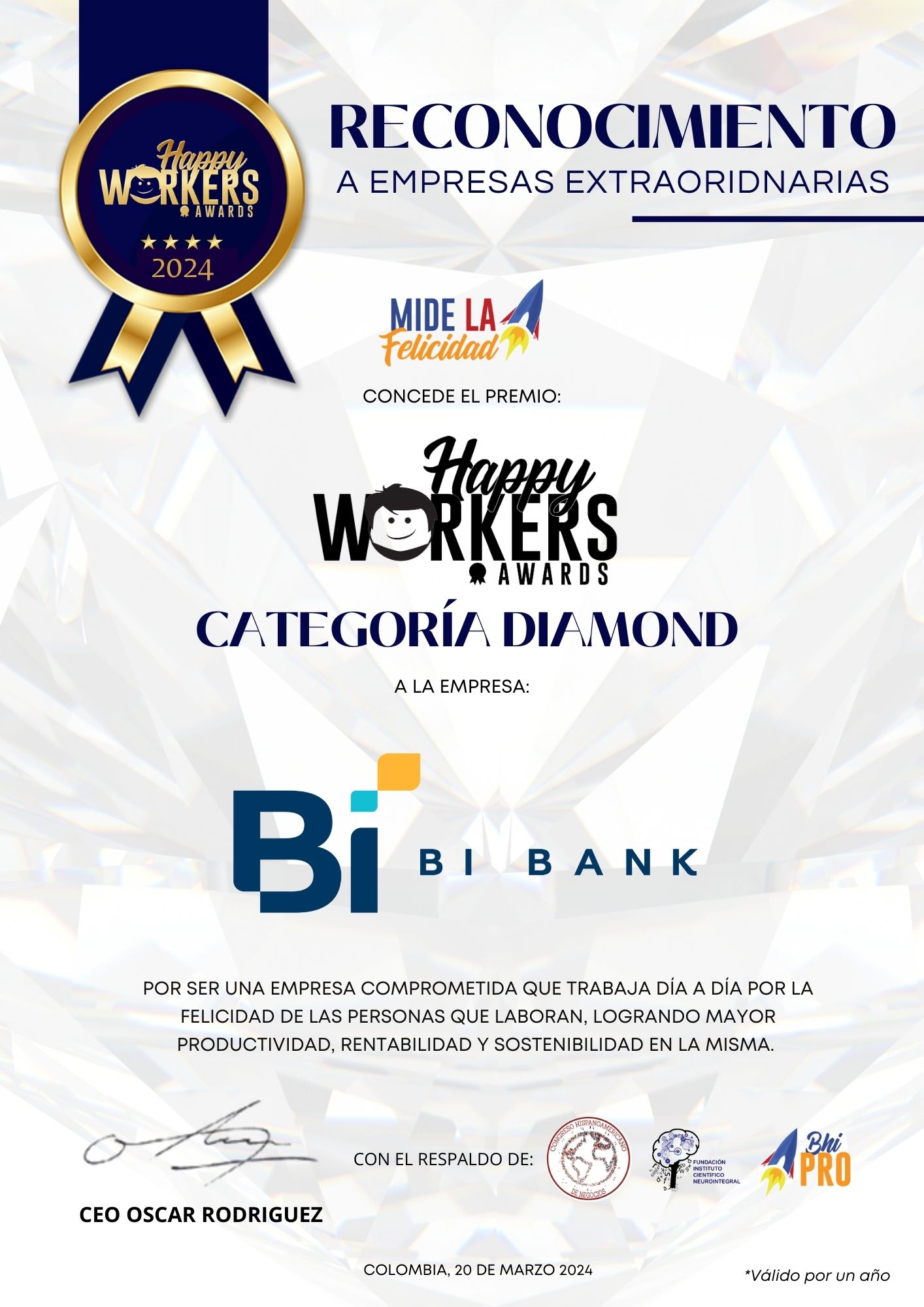 DIPLOMA HAPPY WORKERS Bi Bank