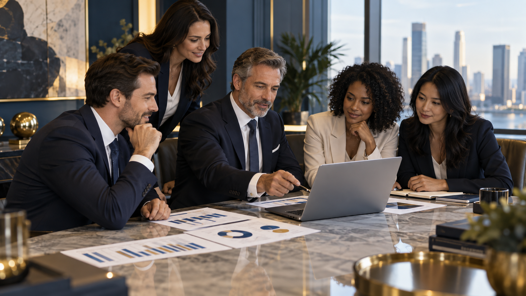 Equipo directivo analizando información para priorizar decisiones